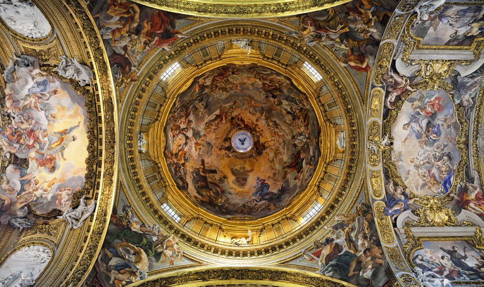 Giovanni Battista Gaulli "il Baciccia". Cúpula de la iglesia del Gesù. Roma. Foto: Wikipedia
