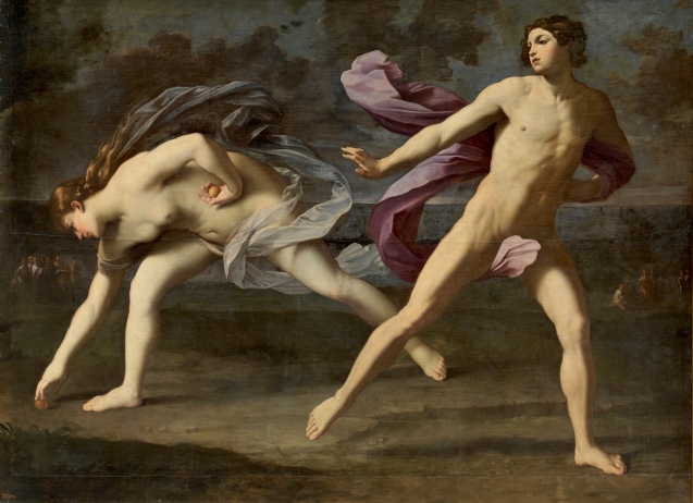 Guido Reni. Hipómenes y Atalanta 1618 - 1619. Óleo sobre lienzo, 206 x 297 cm. Museo del Prado.